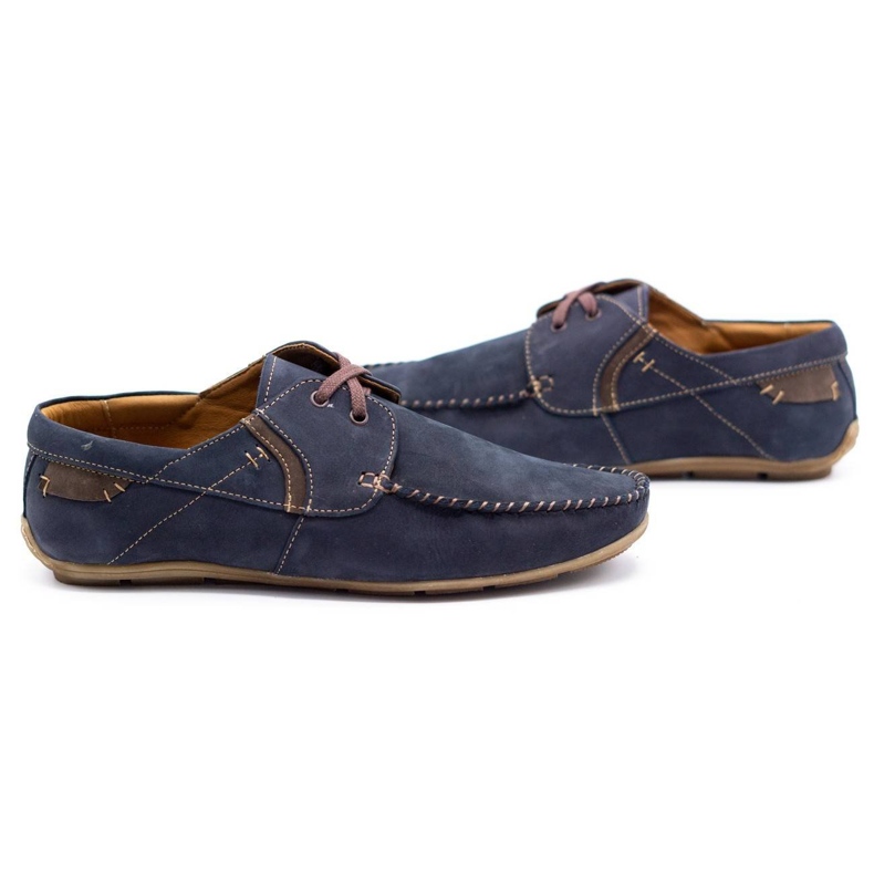 Olivier Men's leather loafers 297 navy blue brown 3 Olivier Men's leather loafers 297 navy blue brown 3