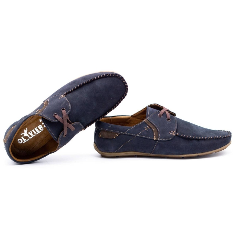 Olivier Men's leather loafers 297 navy blue brown 5 Olivier Men's leather loafers 297 navy blue brown 5
