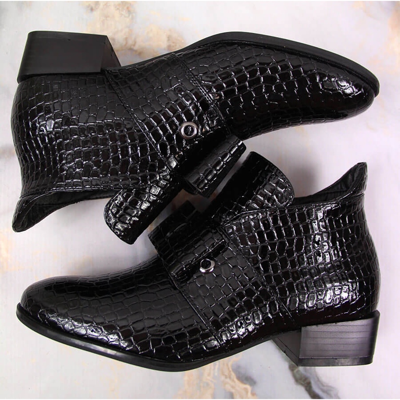 Women's boots Jodhpur boots with lacquered black Potocki bow 1