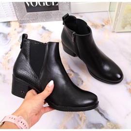 Women's boots insulated black snake skin Potocki 1