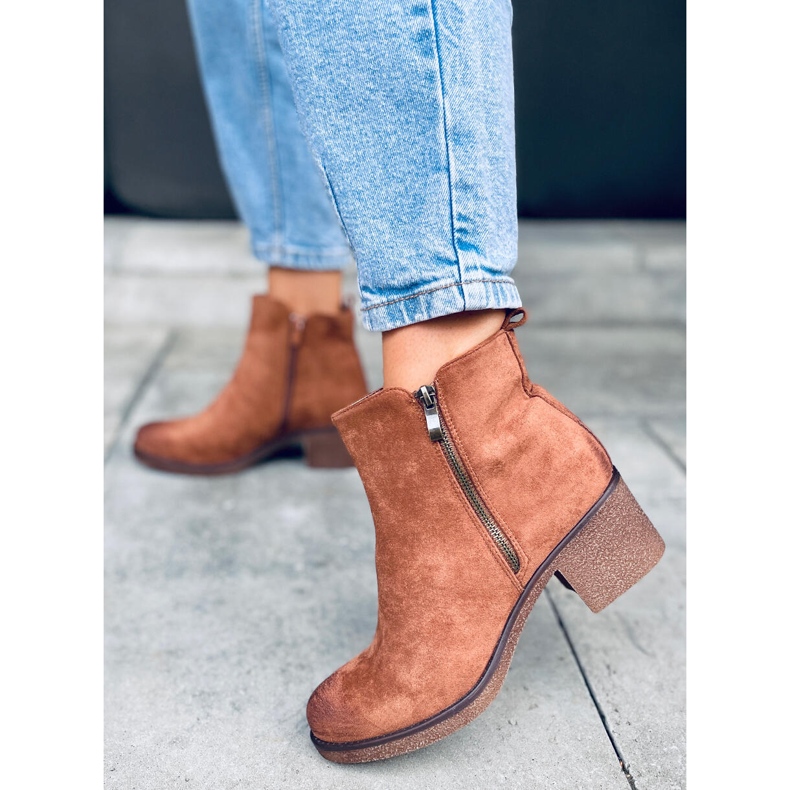 Espera Coffee rubber heel boots brown 1