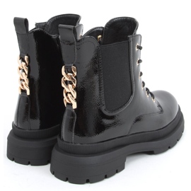 Lacquered ankle boots with a chain Jake Black 2