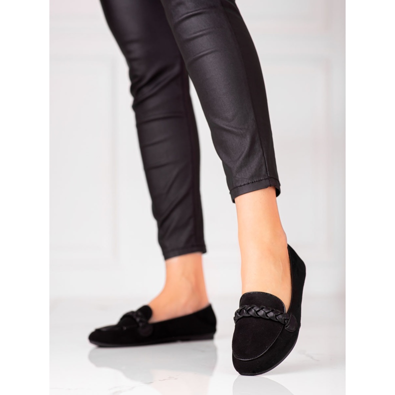 W. Potocki Women's suede loafers Potocki black 1