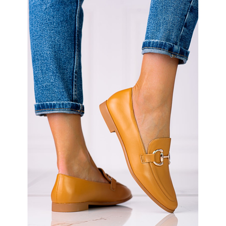 Elegant women's Shelovet brown loafers with low heels 2 Elegant women's Shelovet brown loafers with low heels 2