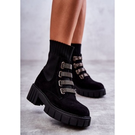 Hope Black Suede Slip-On Socks Boots 1