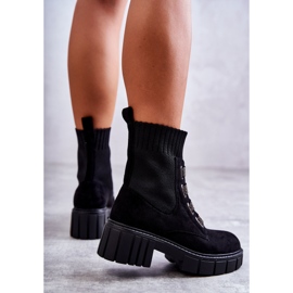 Hope Black Suede Slip-On Socks Boots 2