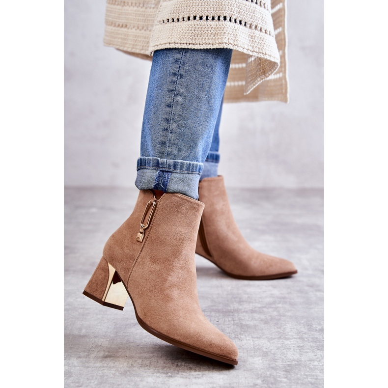 PS1 Suede boots on a post with beige Erine decoration 1