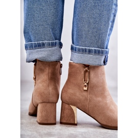 PS1 Suede boots on a post with beige Erine decoration 2