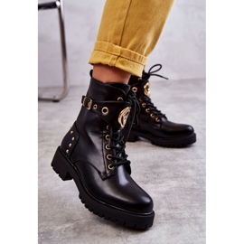 PG1 Leather Women's Boots With Studs Black Leticia 1
