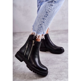PG1 Women's Leather Boots With Zipper Black Navarra 2