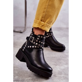 PG1 Leather Women's Boots With Decorative Studs Black Sanchez 2