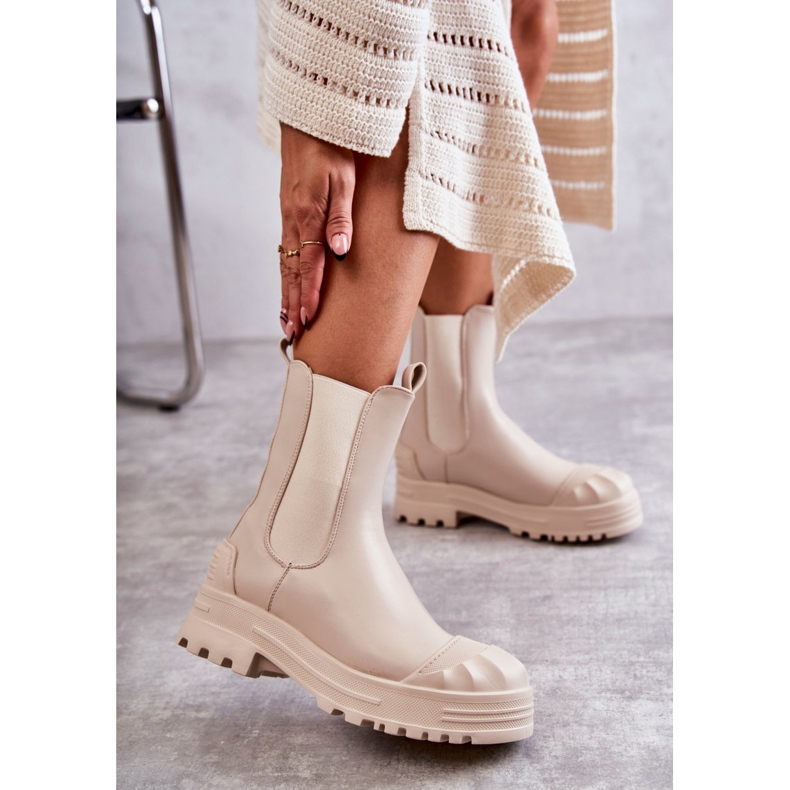 PG1 Classic High Workers Beige Bassti Boots 1