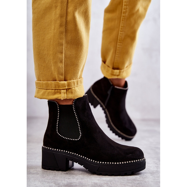 PG1 Women's Black Afaries boots with studs 1