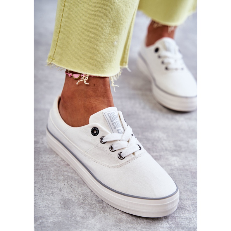 Women's Cloth Sneakers Big Star KK274017 White 2 Women's Cloth Sneakers Big Star KK274017 White 2