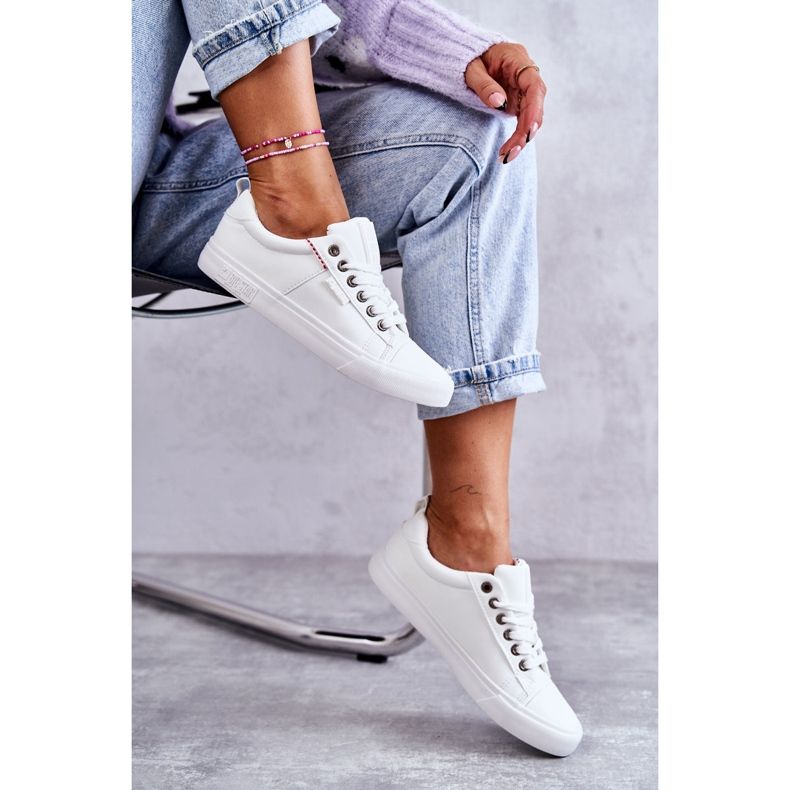 Women's Low Leather Sneakers Big Star KK274005 White 2 Women's Low Leather Sneakers Big Star KK274005 White 2