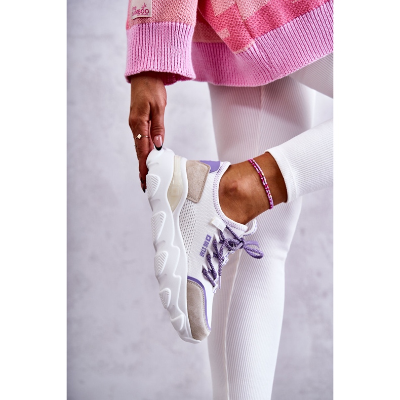 Women's Sneakers Memory Foam System Big Star KK274029 White violet 1