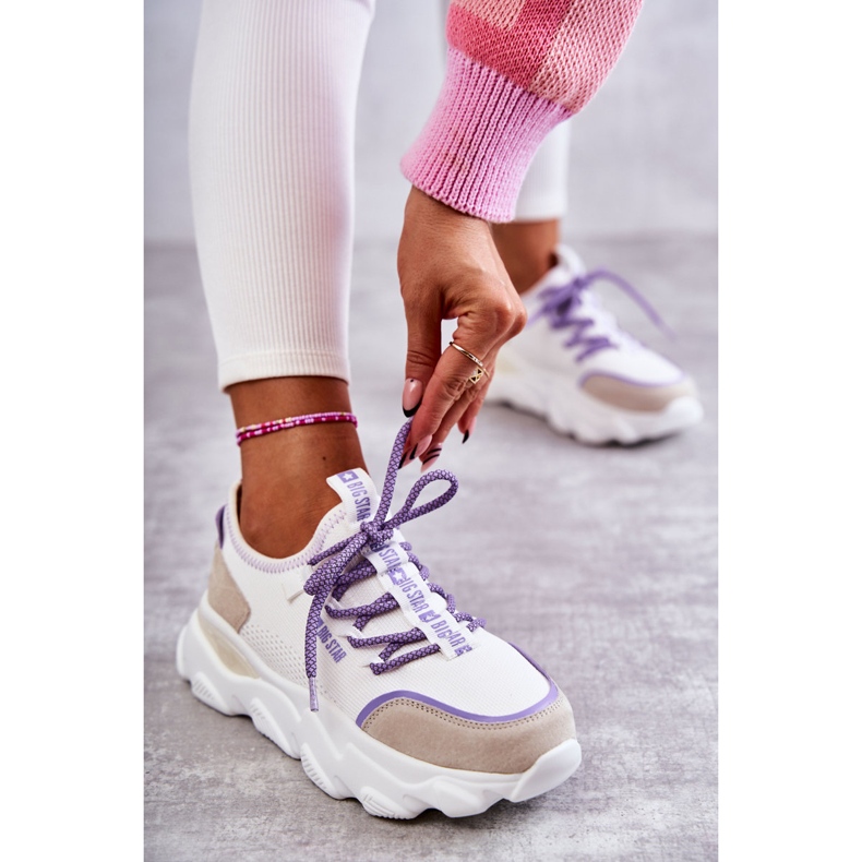 Women's Sneakers Memory Foam System Big Star KK274029 White violet 2