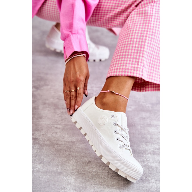 Fashionable Lacquered Sneakers Big Star KK274045 White 1