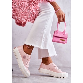 Fashionable Lacquered Sneakers Big Star KK274047 Pink 1