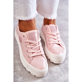 Fashionable Lacquered Sneakers Big Star KK274047 Pink 2 Fashionable Lacquered Sneakers Big Star KK274047 Pink 2