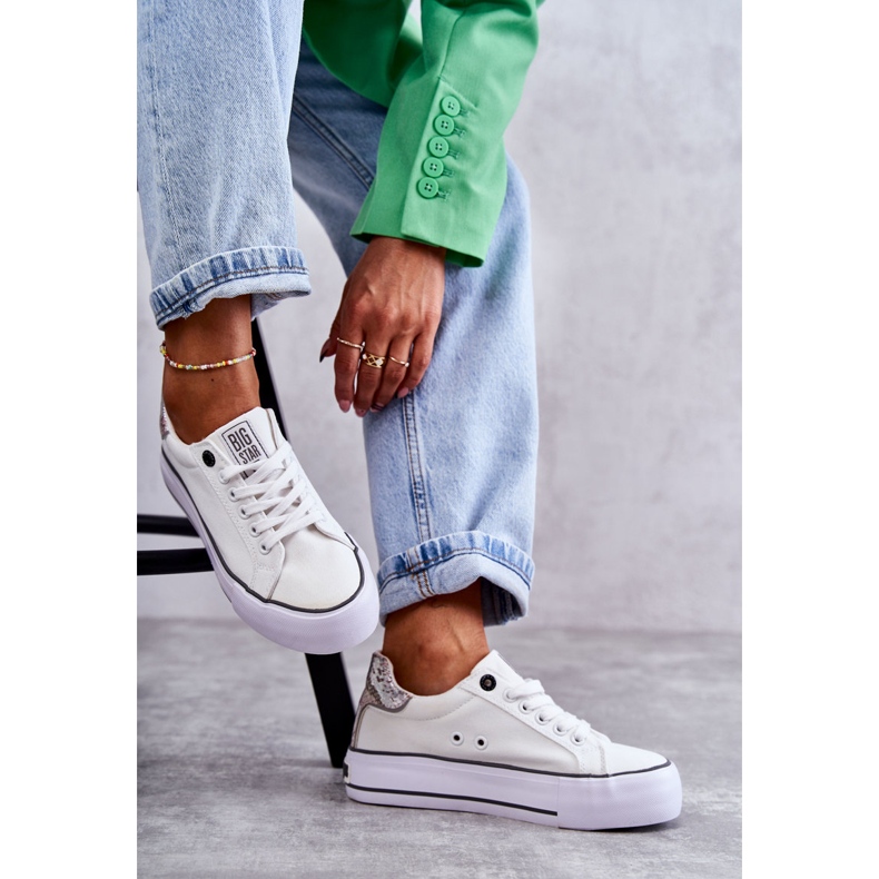 Women's Material Sneakers Big Star KK274037 White 1 Women's Material Sneakers Big Star KK274037 White 1