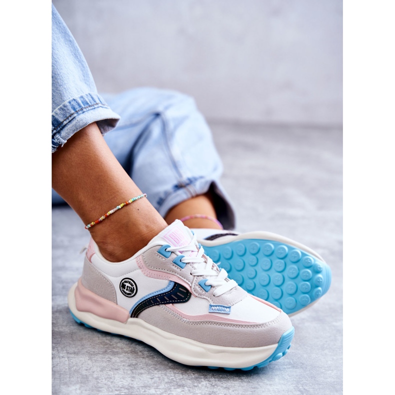 Women's sports sneakers Big Star KK274097 White-Pink grey 1 Women's sports sneakers Big Star KK274097 White-Pink grey 1