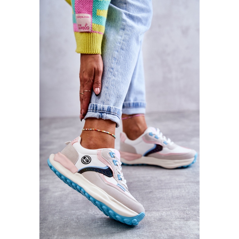 Women's sports sneakers Big Star KK274097 White-Pink grey 2 Women's sports sneakers Big Star KK274097 White-Pink grey 2