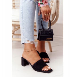 Suede sandals on high heel S.Barski 238-S1 Black 5