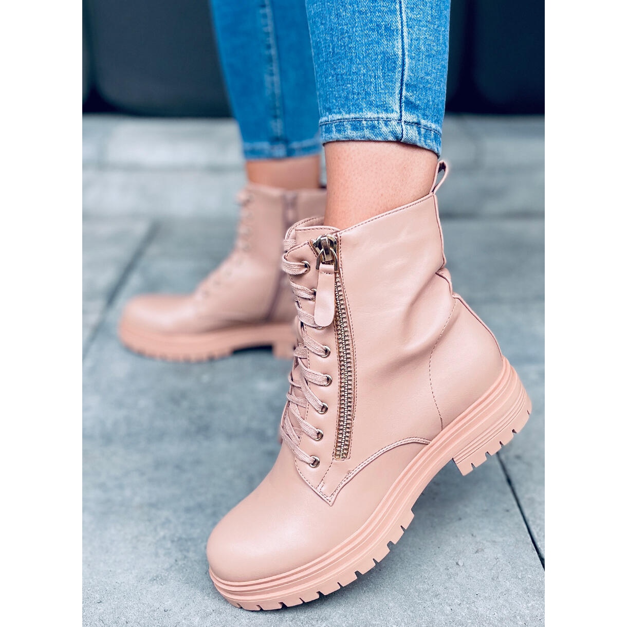 Nude lace up sales boots