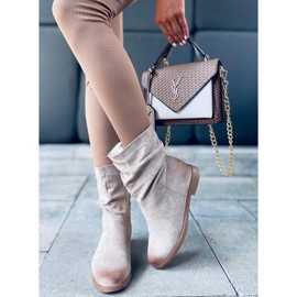 Boots on a hidden Bansi Beige wedge 1