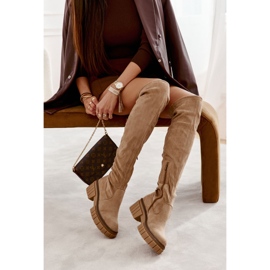 PS1 Women's Suede Boots Beige Cheera Workers 1
