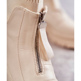 PS1 Women's Socks Boots With Zipper Beige Shelter brown 2