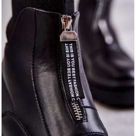 Women's Sock Boots On The Zipper Black Shelter 2