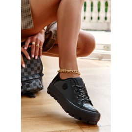 Fashionable Lacquered Sneakers Big Star KK274044 Black 1