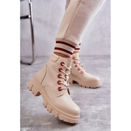 PG1 Leather Boots Workers On Beige Messa Zipper 2