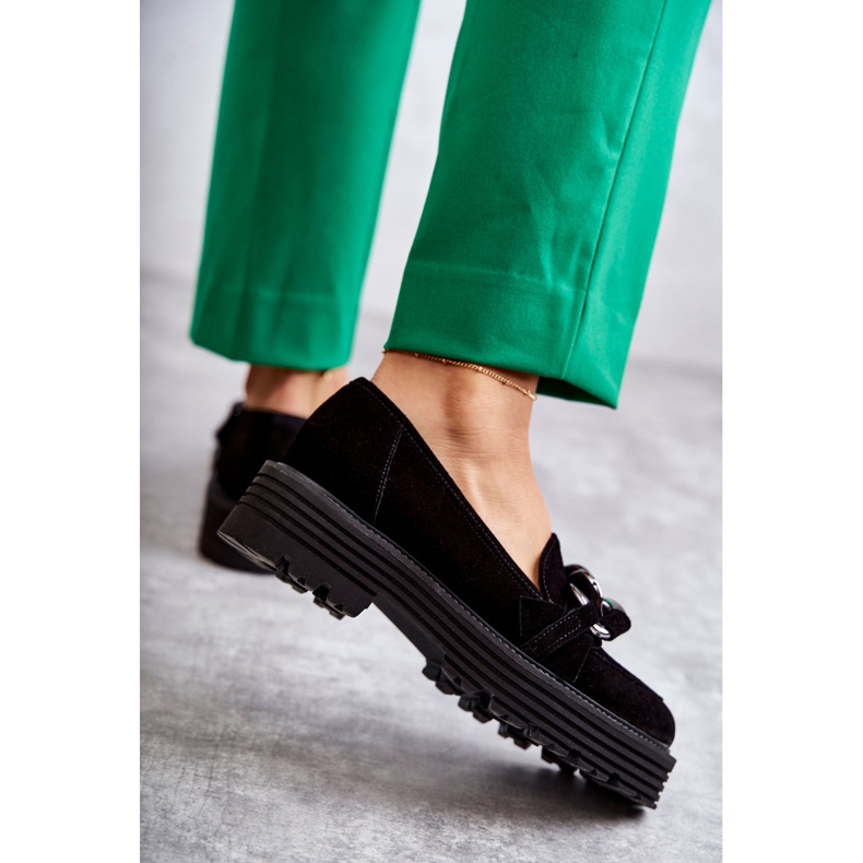 Women's Suede Shoes Laura Messi 2523 Black 2