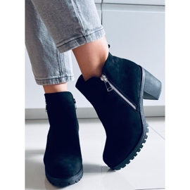 Sadie Black Suede high-heeled ankle boots 2