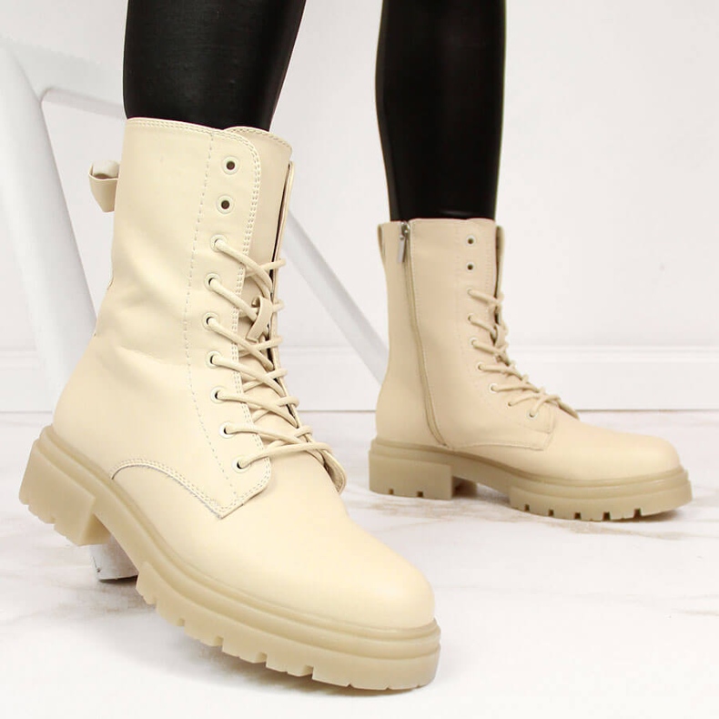 Women's boots eVento beige ankle boots 2