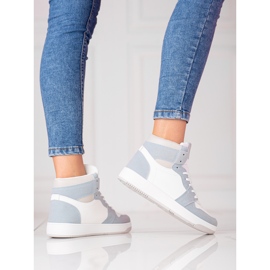 Tall white and blue women's Shelovet sneakers 1