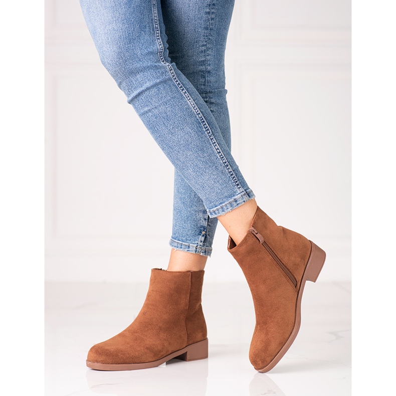 Shelovet brown low boots for women 1