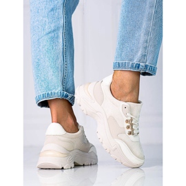 Women's sneakers on a thick Shelovet beige sole 1