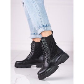Shelovet women's lace-up quilted black bags 1