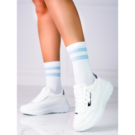 Women's white white laced Shelovet sports sneakers 1