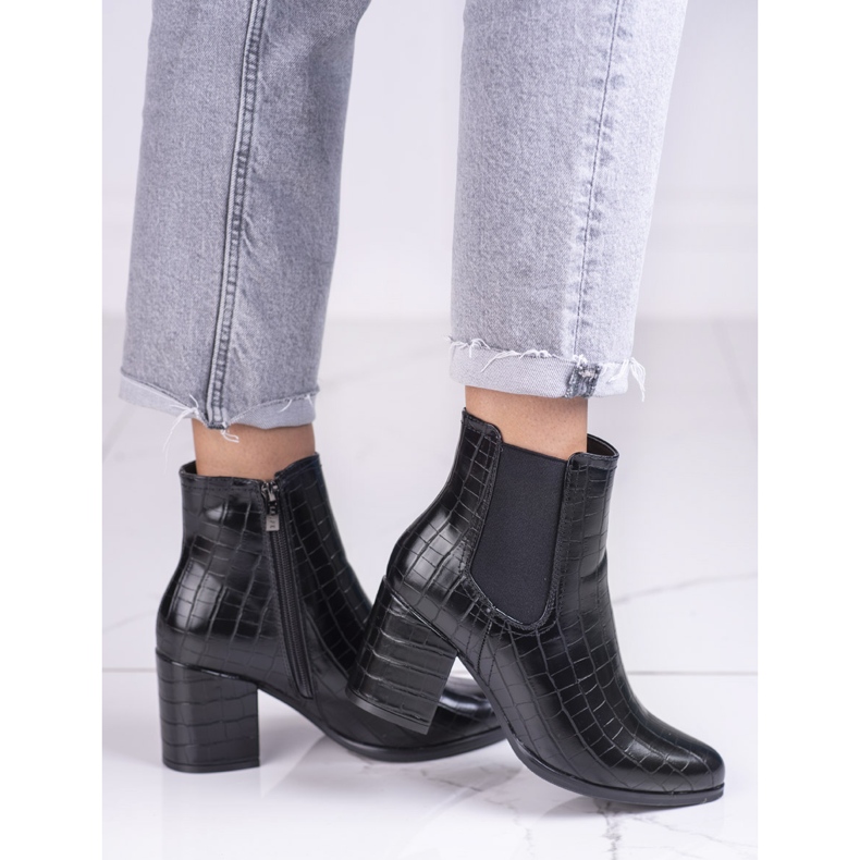 Jodhpur boots on the Shelovet post black with a pattern 1