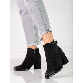 Women's black suede Chelsea boots on the Shelovet post 1