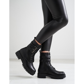 Shelovet women's workers with buckles black 1