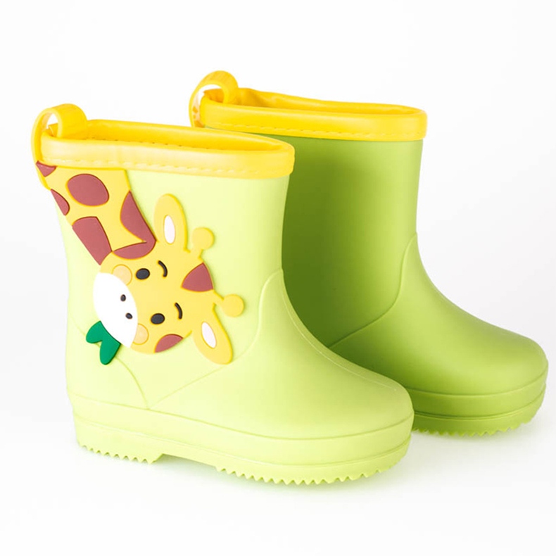 Shelovet low boots for boys with giraffe multicolored yellow 1