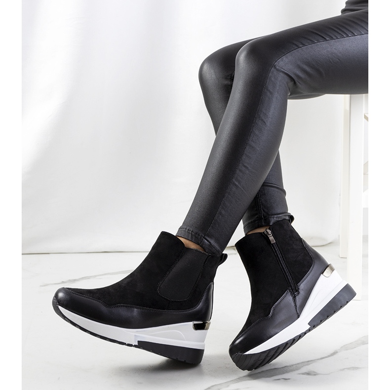 BM Black Arkala insulated wedge boots 1