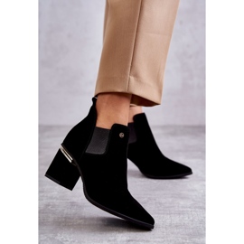 Suede Boots On High Heel Laura Messi 2506 Black 1