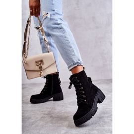 PG1 Women's Suede Warm Boots With Zipper Black Emilien 2